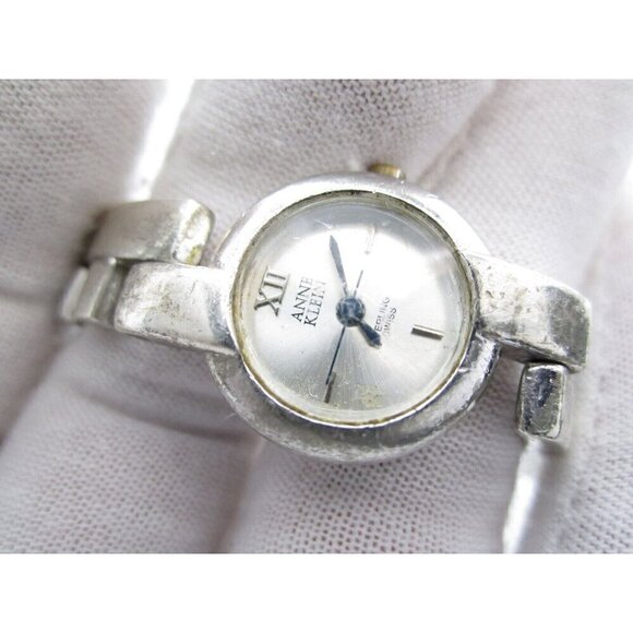 Women Anne Klein 925 Sterling Silver Swiss Quartz  Analog 19mm Round Watch(G592) - Picture 4 of 12